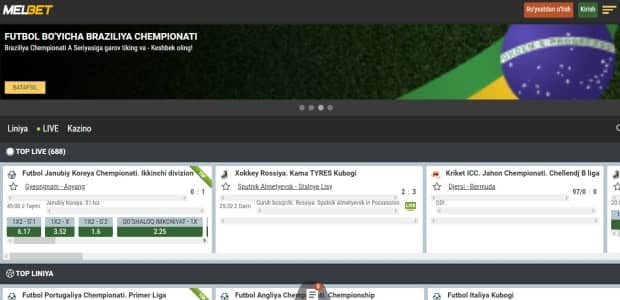 Melbet UZ mobil tikish ilovasi